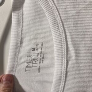 Time and Tru White Ribbed T-Shirt